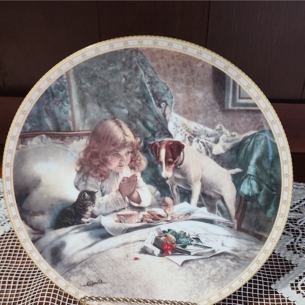 Royal Doulton A Victorian Childhood Breakfast In Bed 1991 LE Plate 26-R62-36.2
